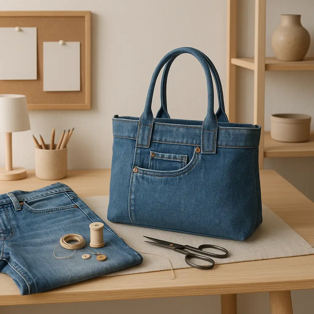 Jeansväska av gamla jeans som hållbart DIY-projekt